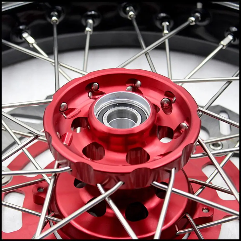 KKE 3 5/4 25 супермото колеса с CST шины для Suzuki RMZ250 2007 2020 RMZ450 2005 красные концентраторы