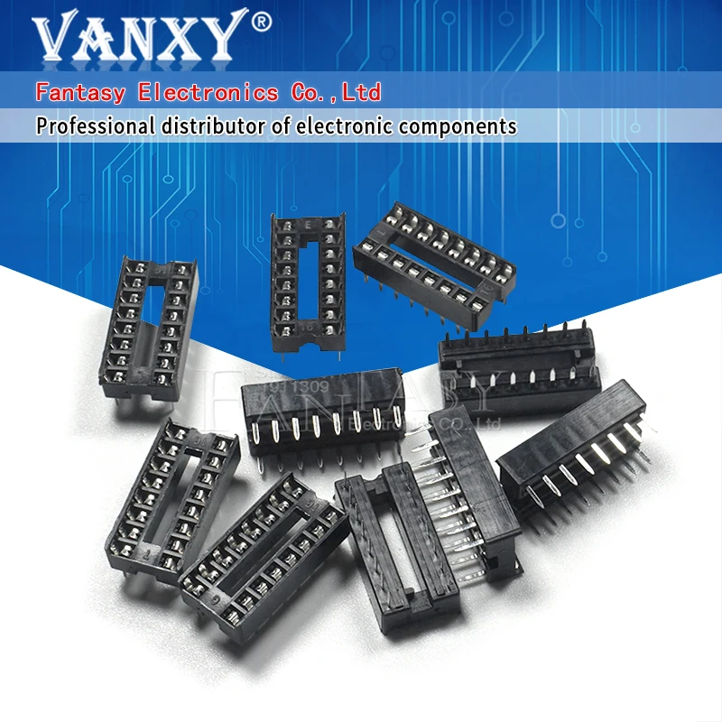 10PCS IC Sockets DIP6 DIP8 DIP14 DIP16 DIP18 DIP20 DIP28 DIP40 pins Connector DIP Socket 6 8 14 16 18 20 24 28 40 pin