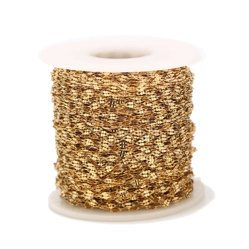 Плоская овальная цепочка из нержавеющей стали для губ 2 м/5 м золото/серебро