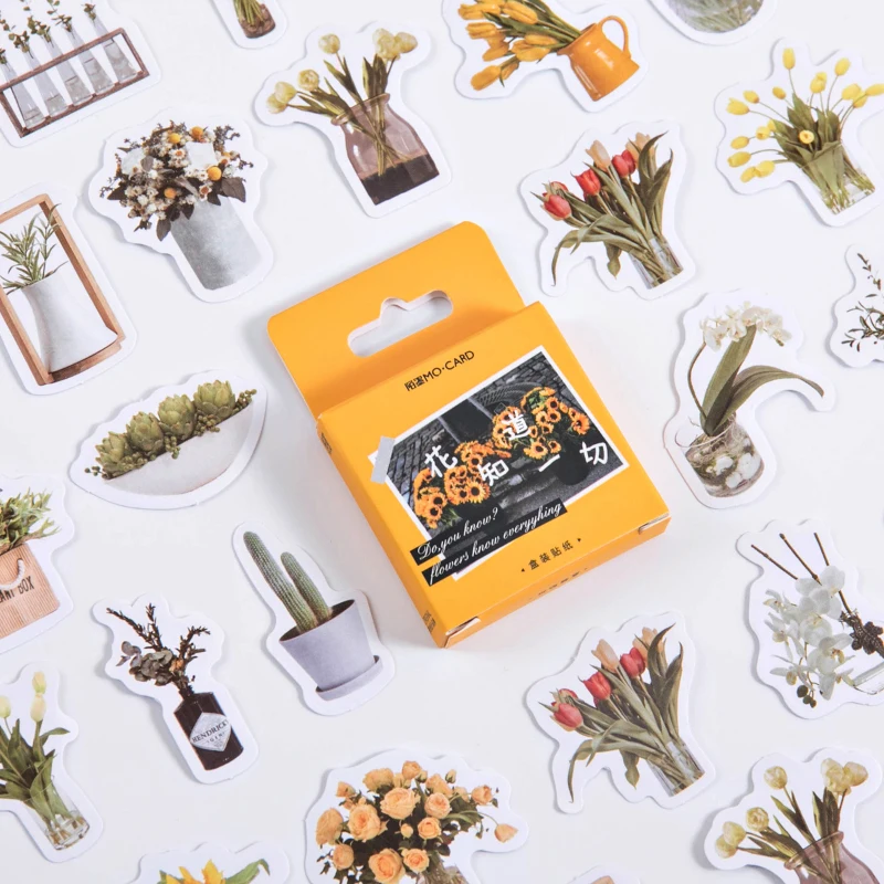 46 шт. Набор наклеек с цветами и надписью все знаем INS Цветочный стиль наклейки