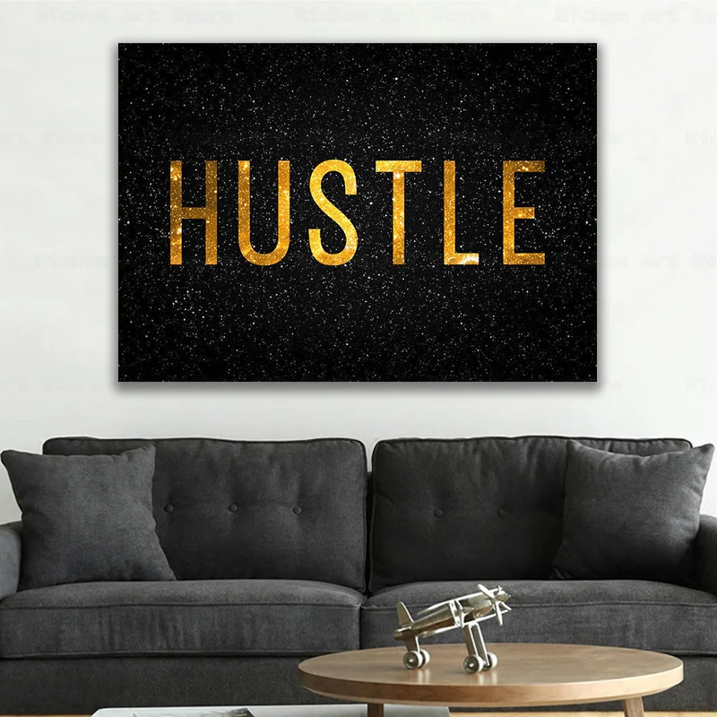 

Modern Grind Motivational Gear Application Quote Gold Posters Prints Wall Art Canvas Painting Images For Living Room Home Decor