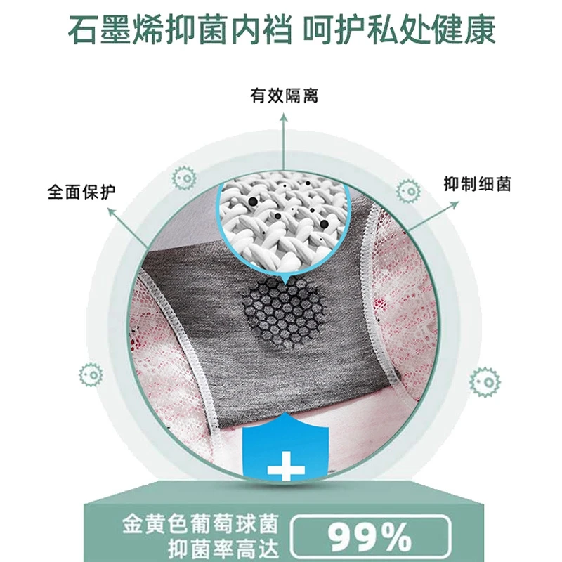 

2021 New Strawberry Girl Cotton Panties Women's Sexy Lace Mid-Waist Panties Sweet Cartoon Panties Ladies Triangle Panties