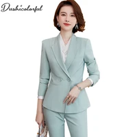 women elegant jacket long sleeve notched blazer fashion work wear keep slim office lady coat outwear double breasted top