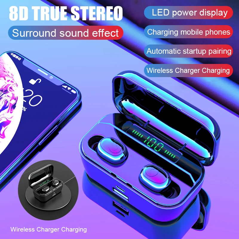 G6S TWS Bluetooth наушники мини с мощностью 3500 мАч 8D стерео Спортивные Беспроводные