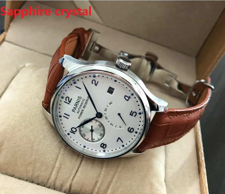 Мужские механические часы с сапфировым стеклом и застежкой бабочкой 43 мм|Мужские