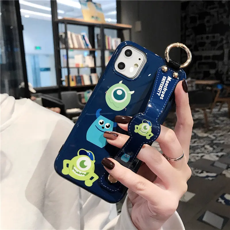 Мягкий чехол с мультяшным рисунком для iPhone 11 Pro Max XS, XR, X, 8, 7, 6, 6S Plus, ремешок на запястье, TPU чехол, держатель, кольцо, ремешок, кот, Том, Джерри, Япония, Корея - Color: only case