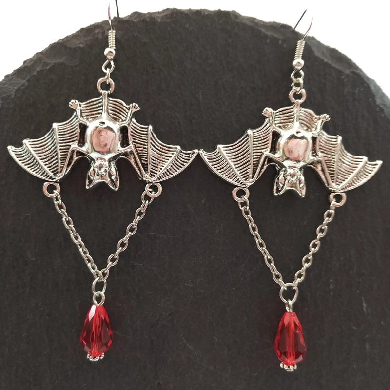 Christmas Halloween Gift Punk Steamed Bat Dangle Earrings Fashion Jewelry Accessories for Women Mujer | Украшения и аксессуары