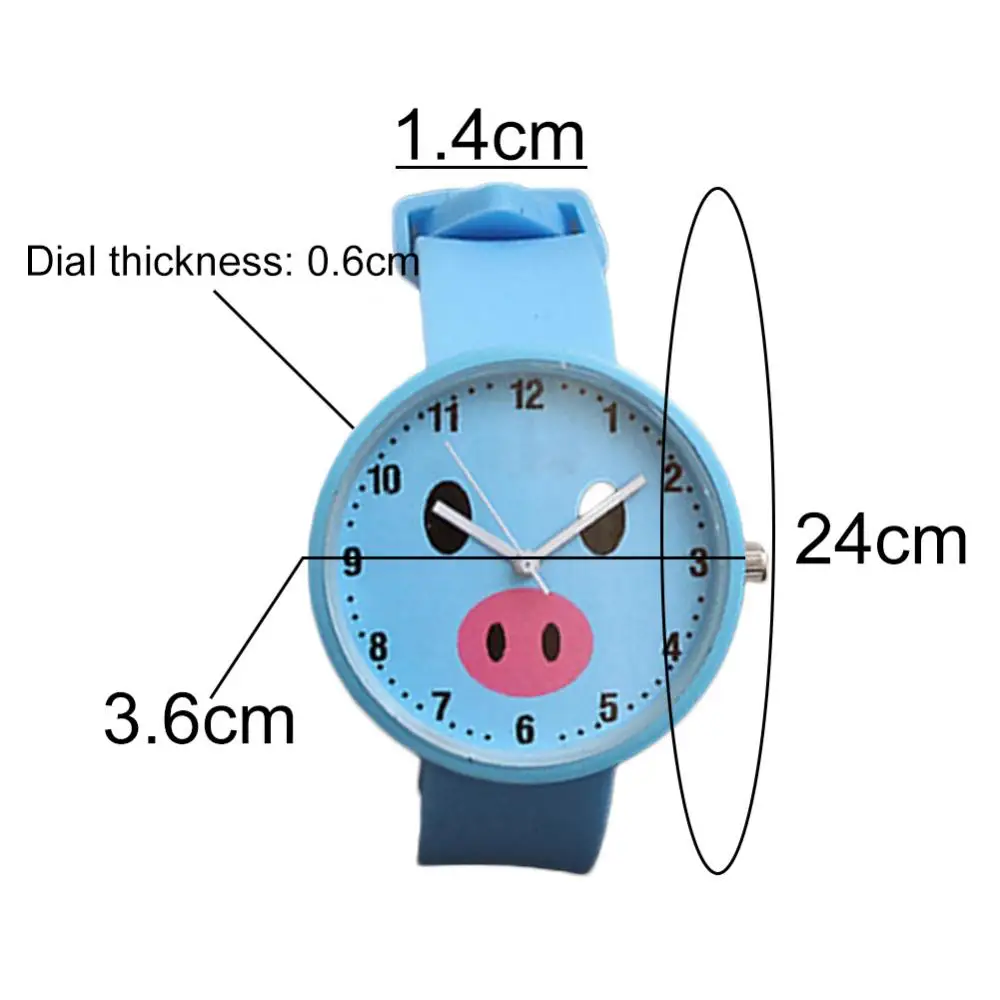 

Hot Sales!! Cute Women Fish Pig Round Dial Silicone Band Arabiced Numbers Analog Quartz Watch