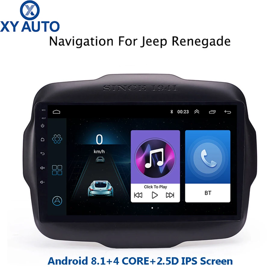9 дюймовый 2.5D IPS закаленный HD мультисенсорный экран Android 8 1 NAVI для Jeep Renegade 2016 2018 | Автомагнитолы -33021637167