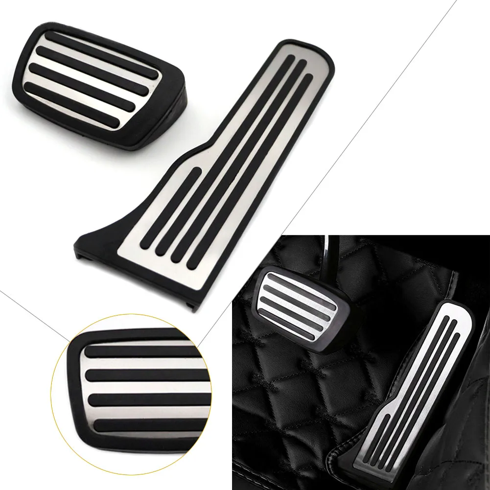 

2x AT Auto Anti-slip Fuel Gas Brake Pedals Pad Cover Kits Accessories For Chevrolet Camaro 2016 2017 2018 LHD Only