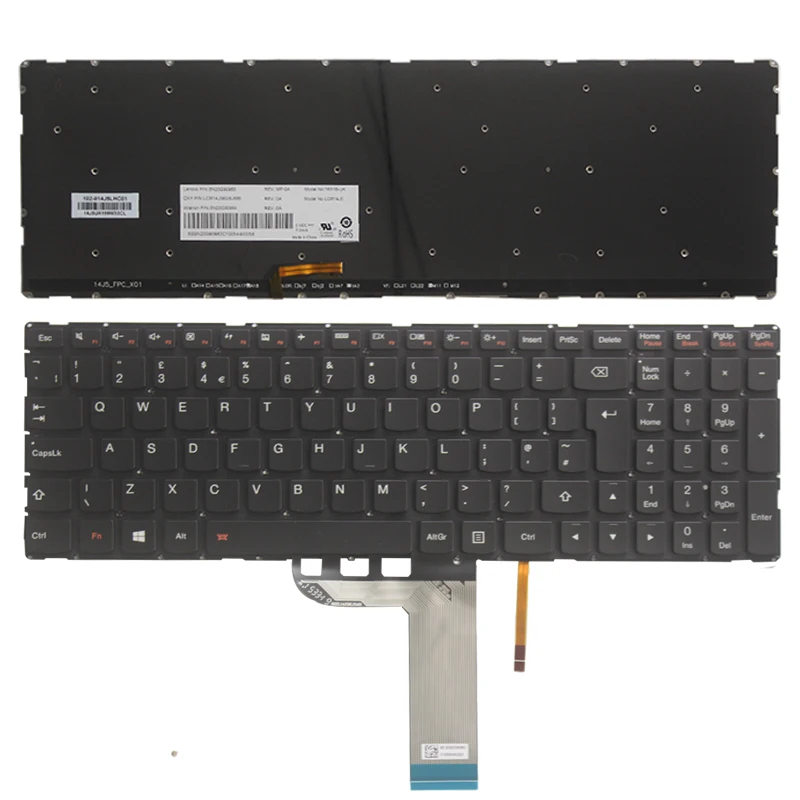 Новая английская клавиатура для Lenovo Flex 3-15 3-1570 3-1580 Edge 2-15 2-1580 с подсветкой без рамки