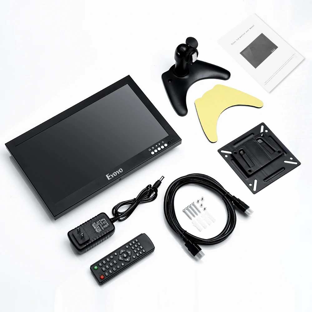 Eyoyo 12 дюймов HDMI IPS панель Компьютер ТВ ПК монитор HD 1366x768 экран с VGA AV BNC видео аудио