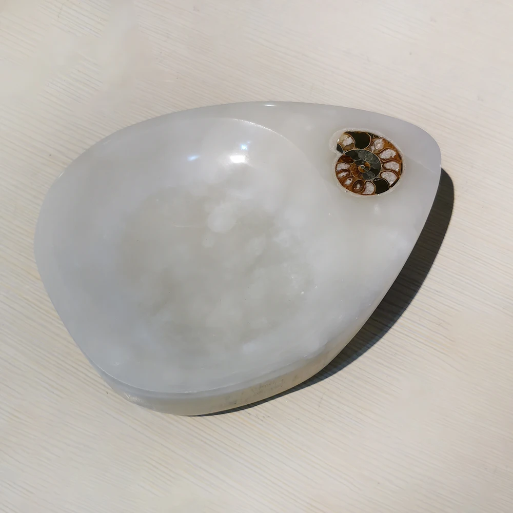 Ручной работы из природного афритового нефрита окаменевшая чаша Кварцевая