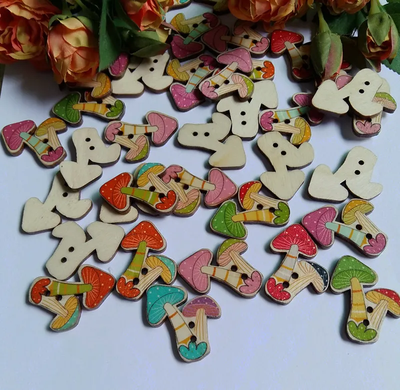 50 шт./упак. разных цветов в виде гриба с декоративными пуговицами для блокнот