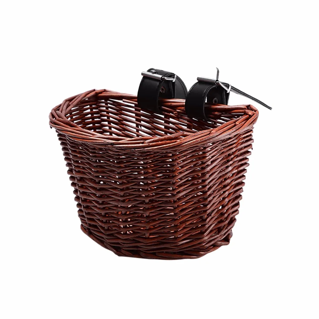 Плетеная d образная велосипедная корзина портативная ручная для покупок