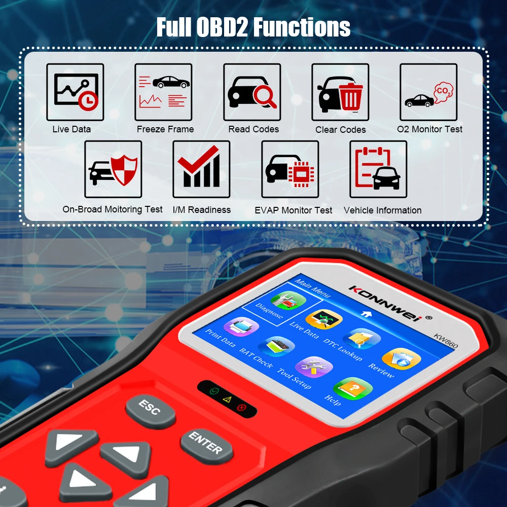 KONNWEI KW860 OBD2 автомобильный сканер Obd 2 Автомобильный диагностический инструмент - Фото №1