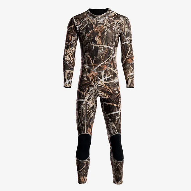 

3MM neoprene camouflage Wetsuit men long-sleeved Scuba diving suit snorkeling one-piece set winter spearfishing thermal Swimsuit