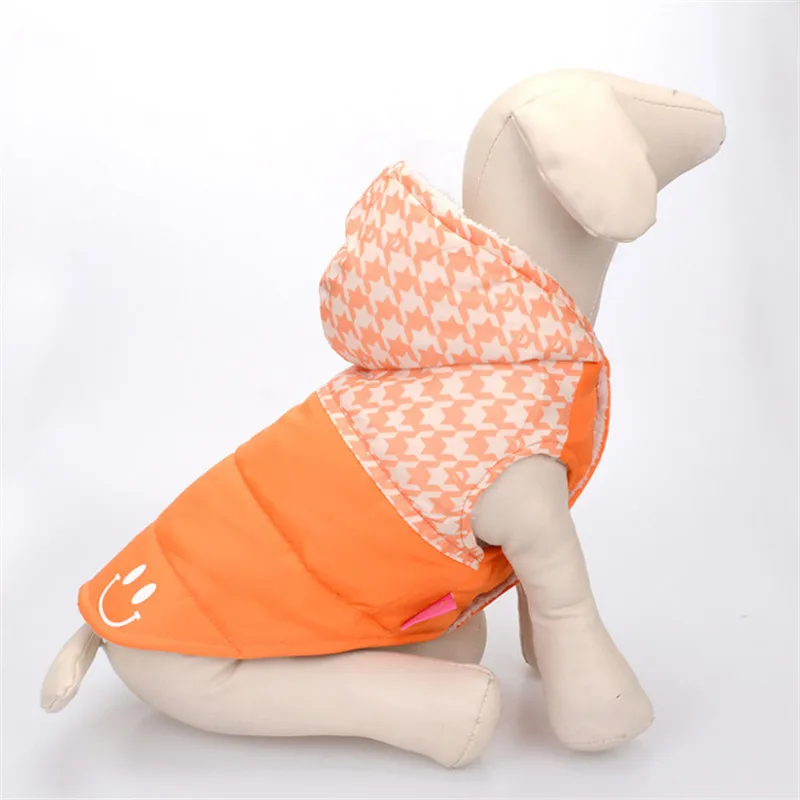 orange Одежда для собак для Йоркских милых узоров зимняя куртка для собак для маленьких средних собак Мягкая стеганая куртка с капюшоном для щенков одежда для чихуахуа - Цвет: orange