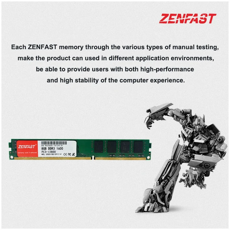 zenfast ddr3 desktop ram 8gb 4gb 1333mhz 1600mhz 240pin dimm 1 5v non ecc dual channel pc memory free global shipping