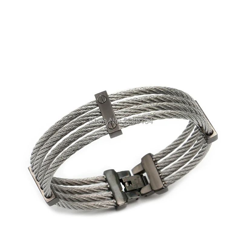Новый браслет из проволоки нержавеющей стали очаровательный мужская бижутерия