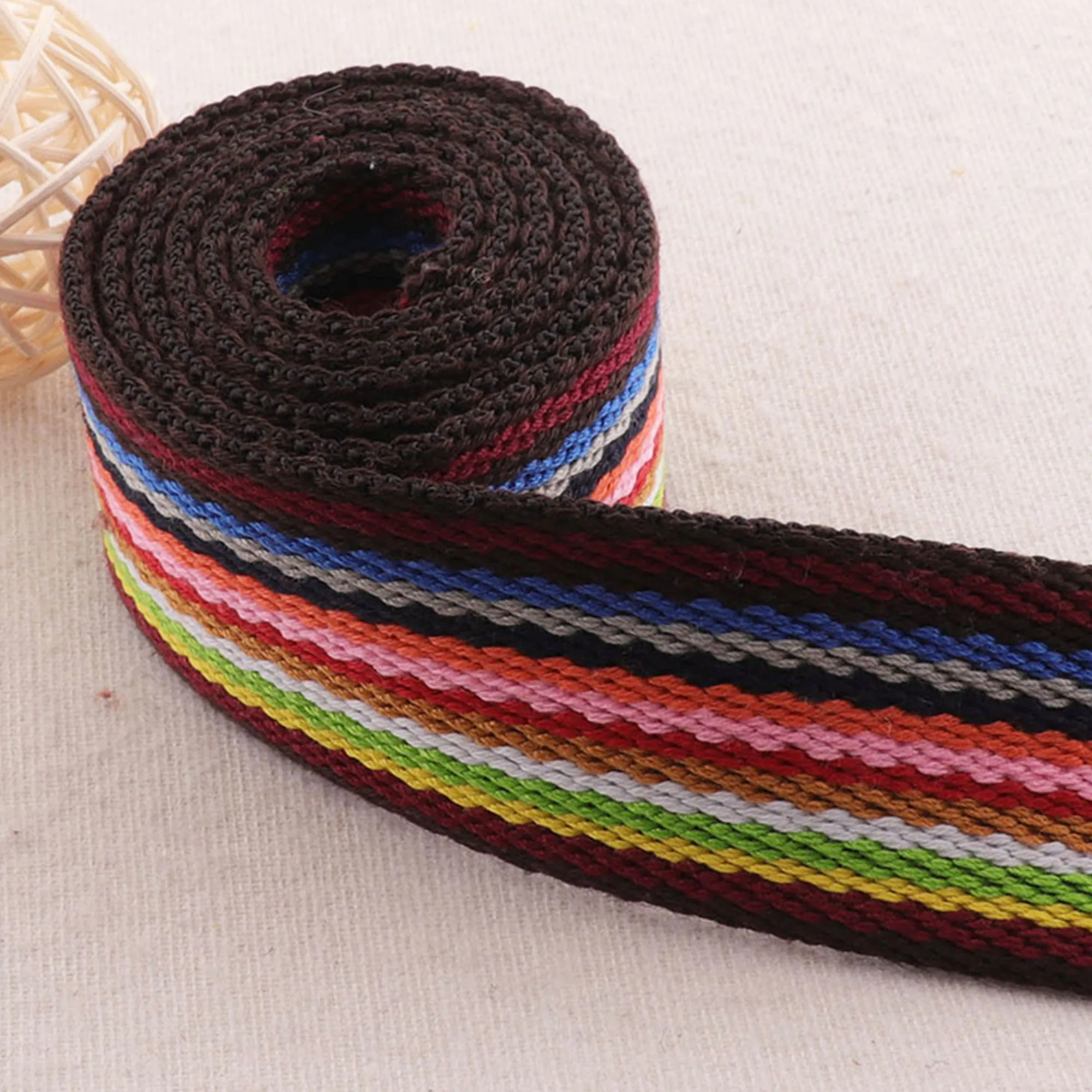 1 1/2 дюйма (38 мм) разноцветная полосатая тесьма лента саржевая белая сумка с краями