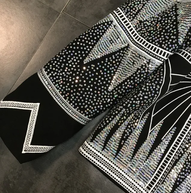 

Spring New Heavy Dazzling Shiny Star Abstract Sequins Embroidered Jacket Women's Streetwear Short Jacket Coat Femme Outwear