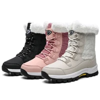 womens boots winter warm snow boots wrap ankel casual shoes flat platform shoes short plush female walking shoes waterproof