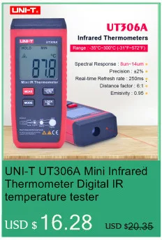 Лазерный ИК инфракрасный термометр UNI-T UT301A+ UT302A+ UT303A+ Бесконтактный измеритель температуры инфракрасный температурный пистолет с ЖК-подсветкой
