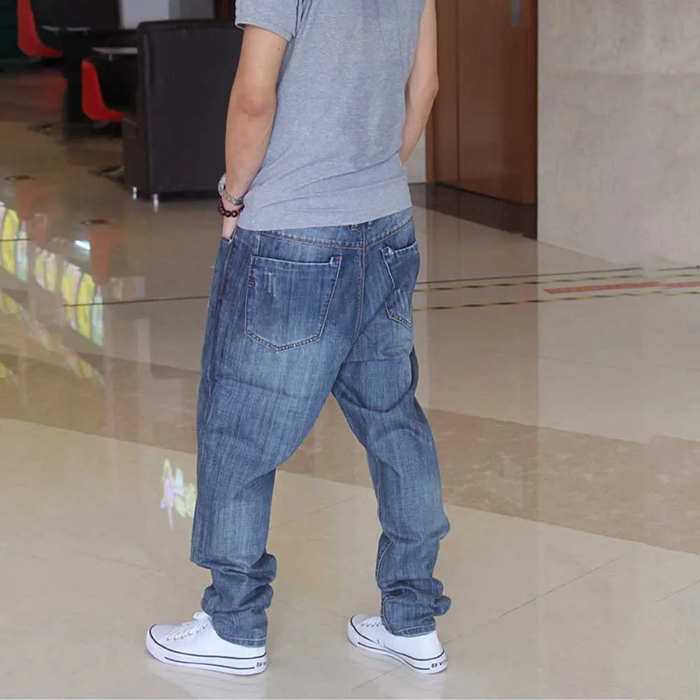 Trendy Harem Jeans Men Casual Denim Pants Loose Baggy Ripped Jeans Trousers Streetwear Hiphop Jeans  Men Clothing