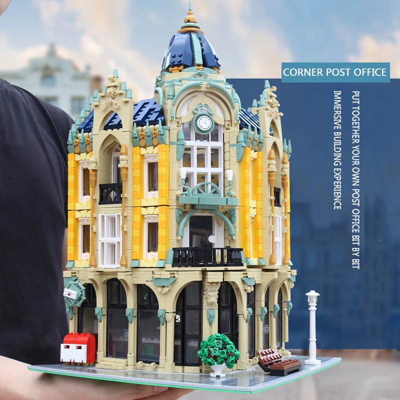 4030 шт. набор городская улица вид почтовое отделение угловой MOC 17366 с светильник