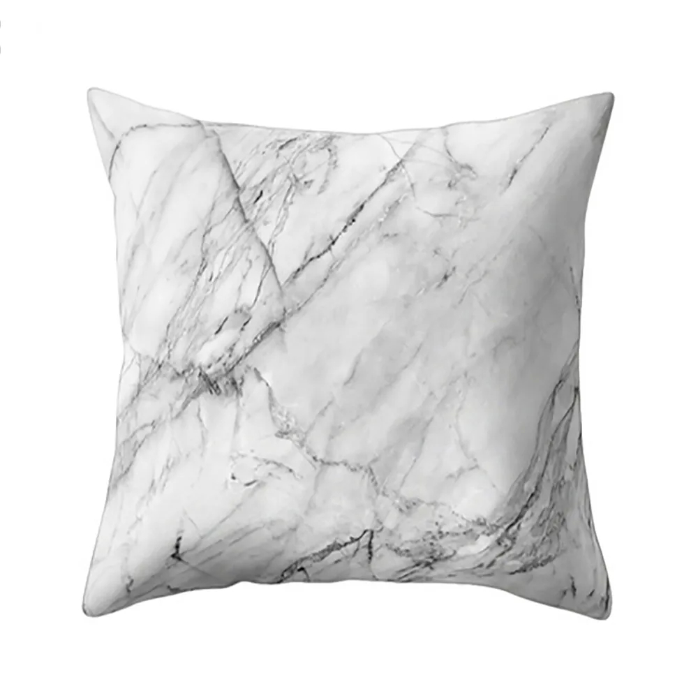 New Creative Simple Pillow Cover Fashion Geometric Marble Textured Printing Delicate Sponge Sofa Home Decoration | Дом и сад