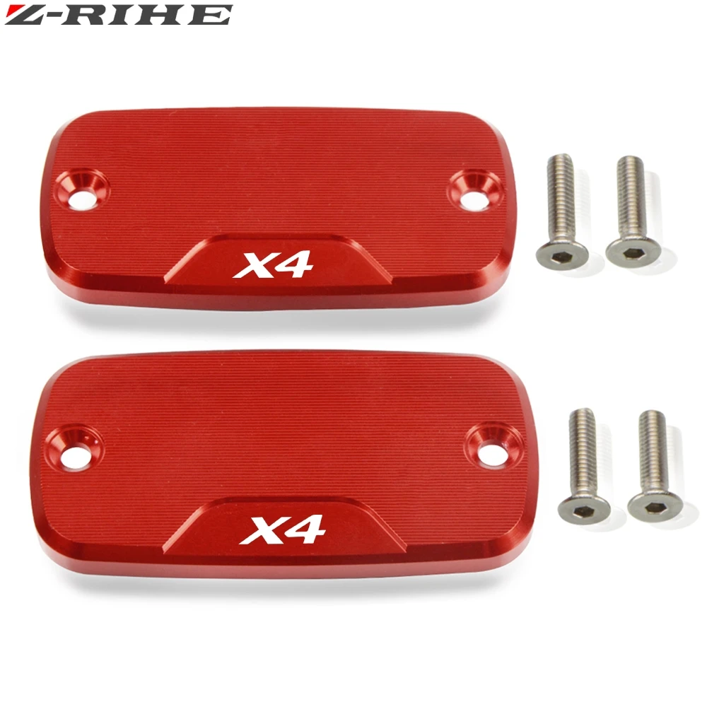 RED 2piece ZRIHE аксессуары для мотоциклов CNC алюминиевый тормозной резервуар фланец крышка насоса Крышка Резервуара жидкости крышка для Honda X4 1998-2004 2003 - Цвет: RED 2piece