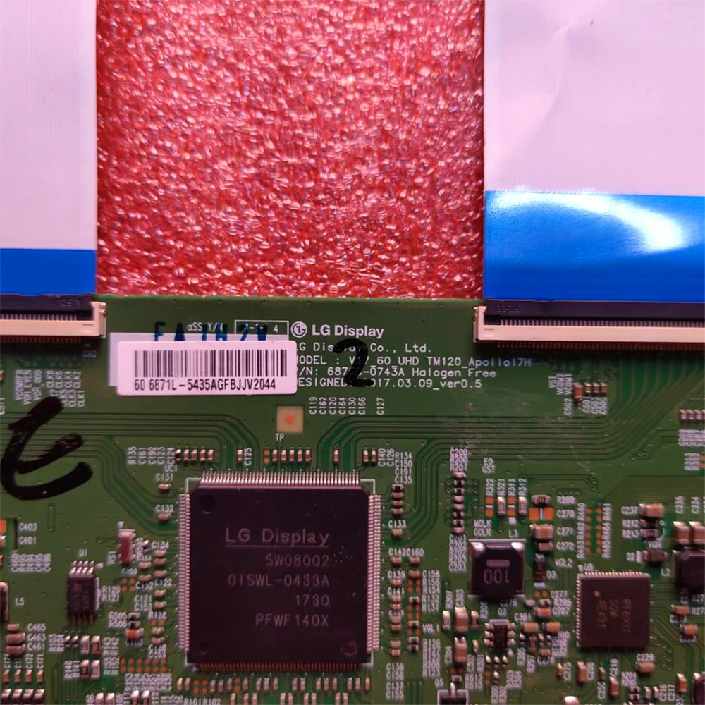 Хороший тест оригинальный T-CON для 60 дюймов ТВ логическая плата 6870C-0743A 6871L-5435A V17_60_UHD