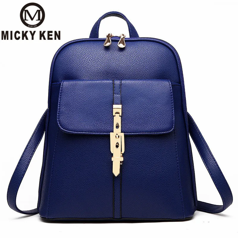 

MICKY KEN Backpacks Women Pu Leather School Bag Girls Female Candy Color Travel Shoulder Bags Waterproof Back Bag Mochila