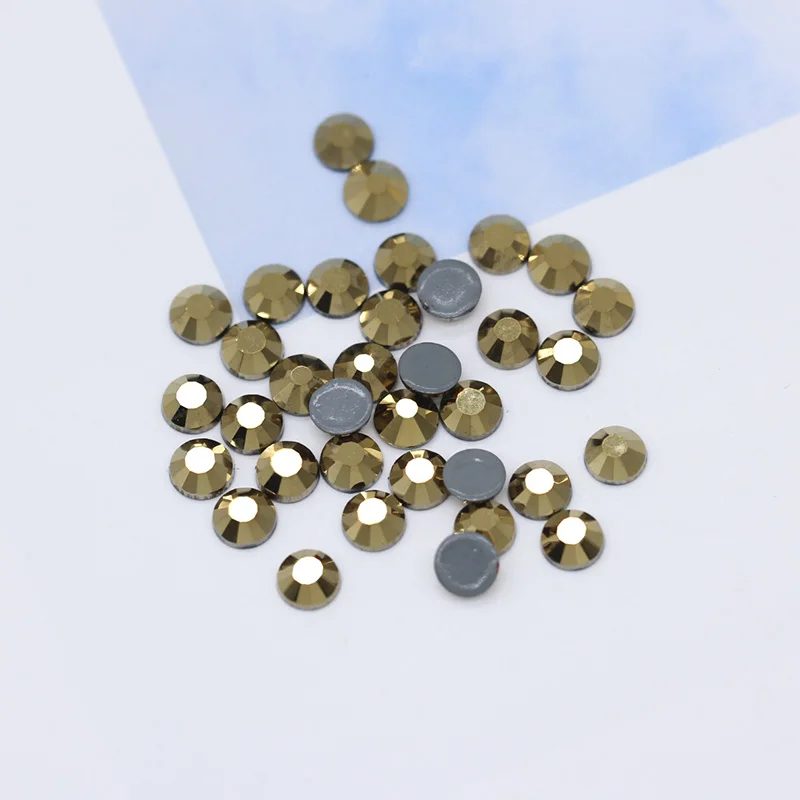 gold plated 144p 5A SS12-ss30 41-Цвета гладить на Стразы с прямой основой с украшением в виде кристаллов Стразы с плоской задней частью, горячая фиксация, супер яркие Стразы Стекло камень для одежды ремесло - Цвет: gold plated