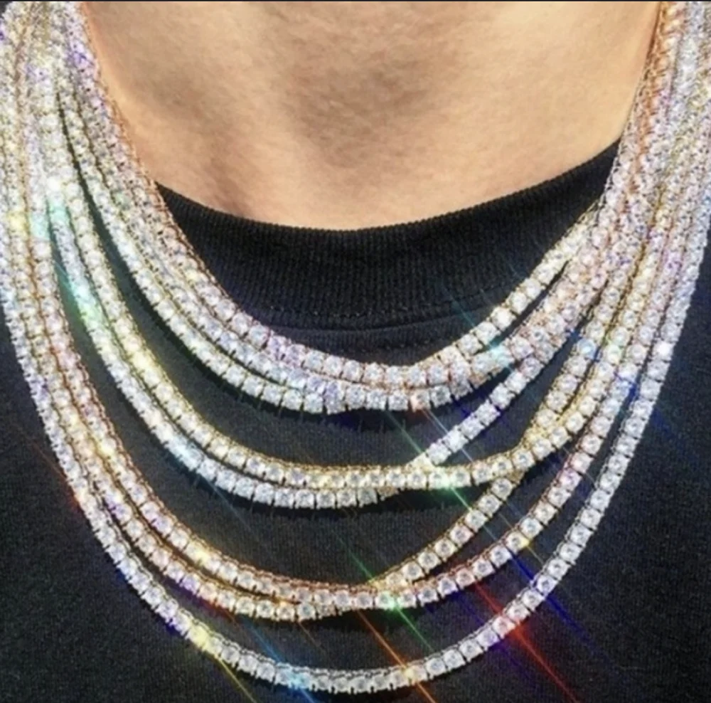 Три стиля хип хоп/панк Круглый 4 мм имитация бриллианта ожерелье для женщин и