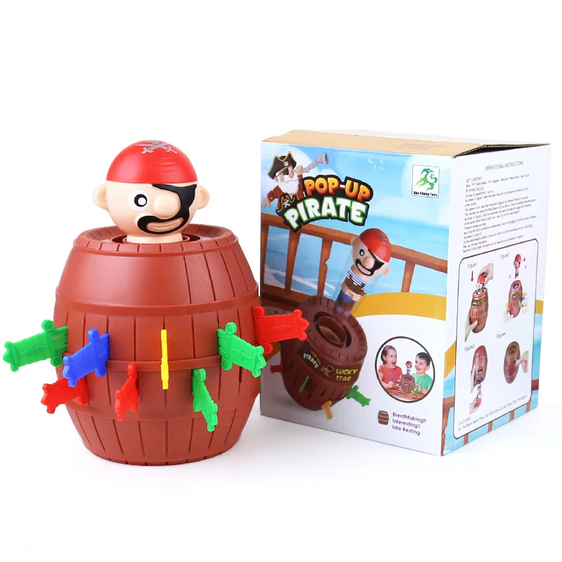 

Gadget Funny Adult Novelty Pirate Barrel Game Child Tricky Jokes Funny Toy Lucky Stab Pop Up Toy for Friend Kids Gift New Year