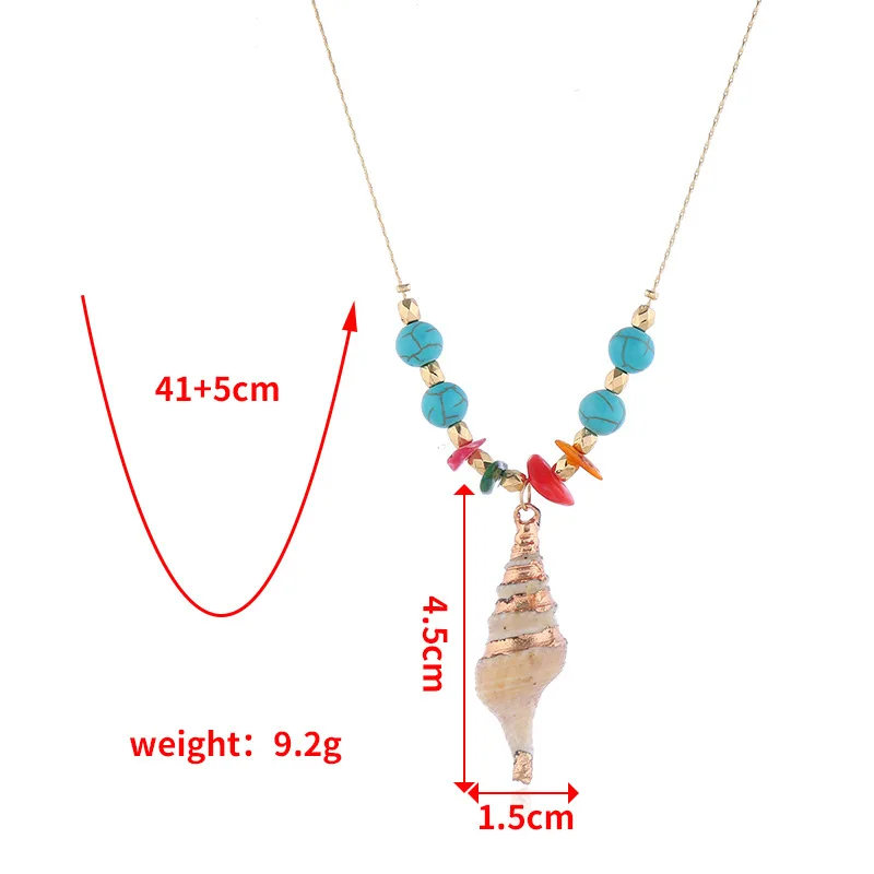 

Simple jewelry vintage beach style conch single layer pendant necklace