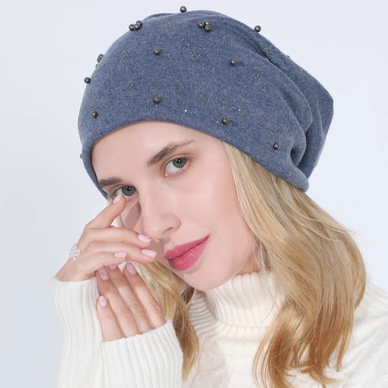 Женская зимняя модная шапка с цветами кружевная Шапка бини элегантная тонкая для