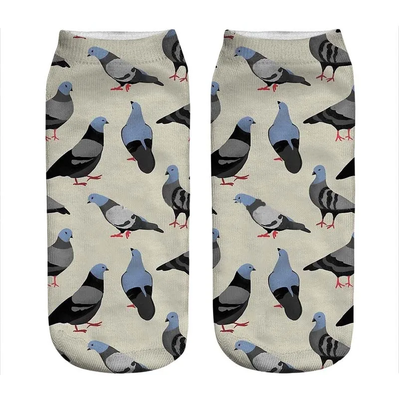 

Women's socks kawaii design The blue Pigeons Printed Socks Woman harajuku Happy Funny Novelty cute girl gift Socks for women