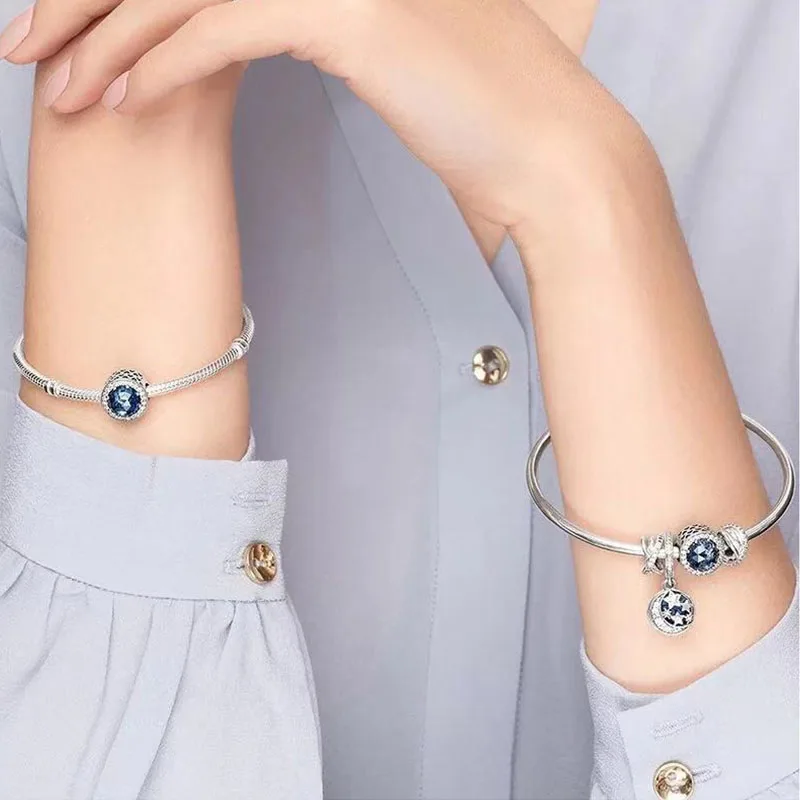 Бусины-шармы из серебра 925 пробы с синим ночным небом | Украшения и аксессуары