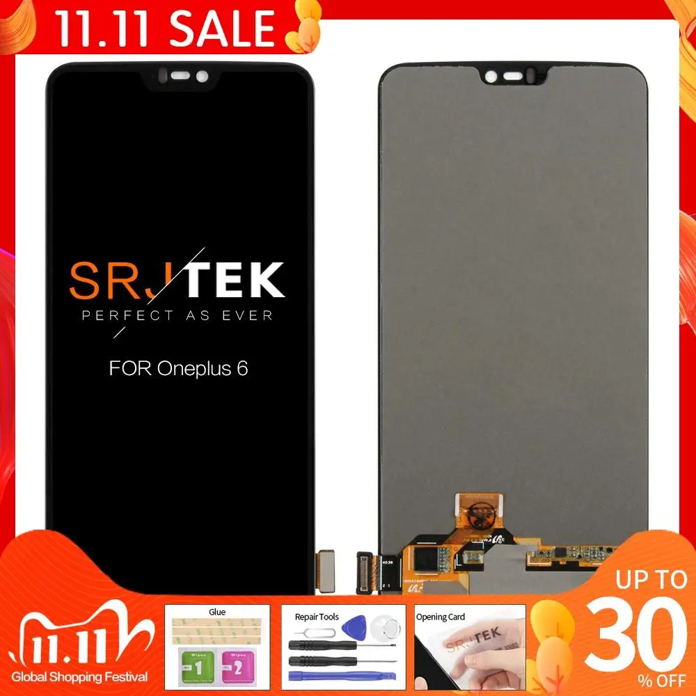 Дисплей AMOLED 1080*2280 6 28 дюйма для Oneplus ЖК-экран в сборе экран дисплея сменные детали