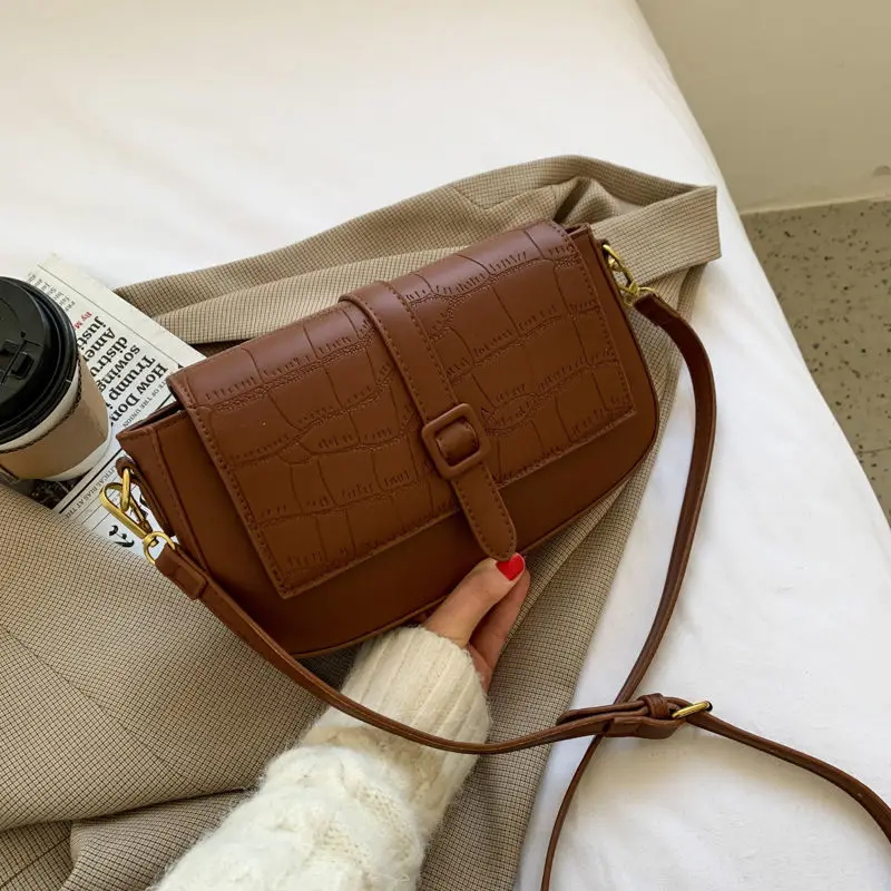 

New Texture Women's Small Hangbag 2021 New Fashion Zebra Bodycross Bag Women Messenger Square Bag Ladies Gift