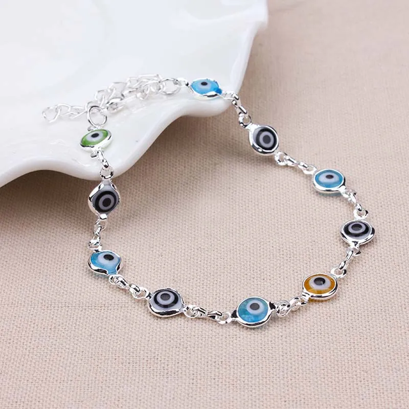 Многослойный браслет 14 к с золотым наполнителем со счастливым темно-синим