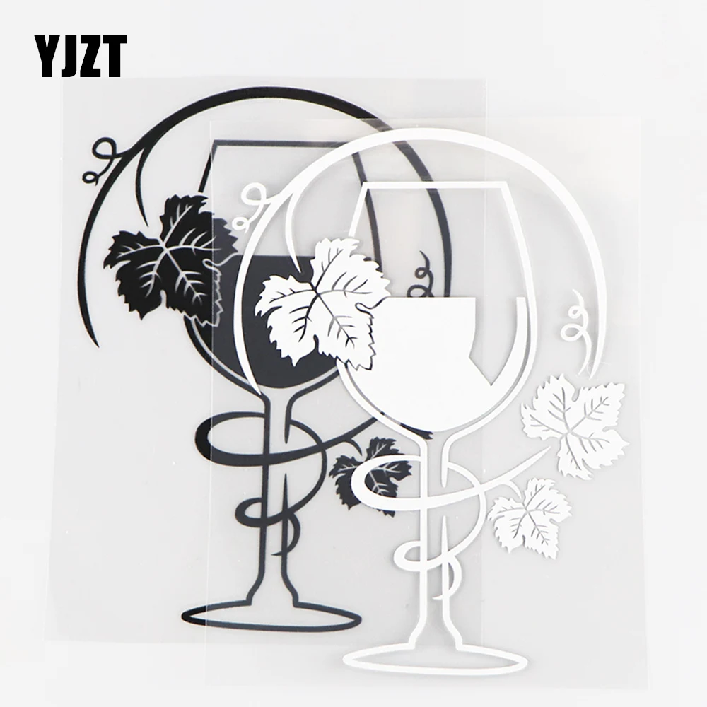 

YJZT 10.7×14.8CM Wine Vinyl Decal Art Decoration Personality Car Stickers Black / Silver 10A-0788