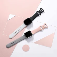 Strap For Apple Watch band 44mm 40mm 38mm 42mm Rubber Silicone smartwatch wristband correa bracelet iWatch band 3 4 5 6 se 44 mm