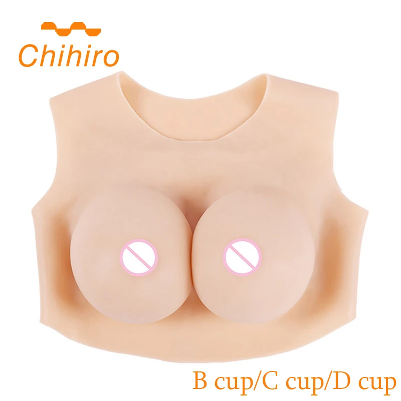 

Chihiro Realistic Silicone Breast Forms Fake Boobs Tits Meme Enhancer Low Collar Forms for Crossdresser Drag Queen Shemale