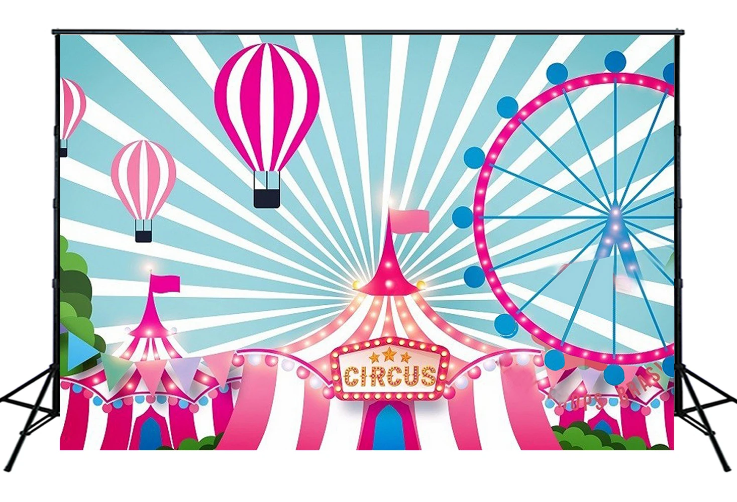 HUAYI розовый цирк палатки вечерние фон карнавал Feris колесо фотография Фон Дети