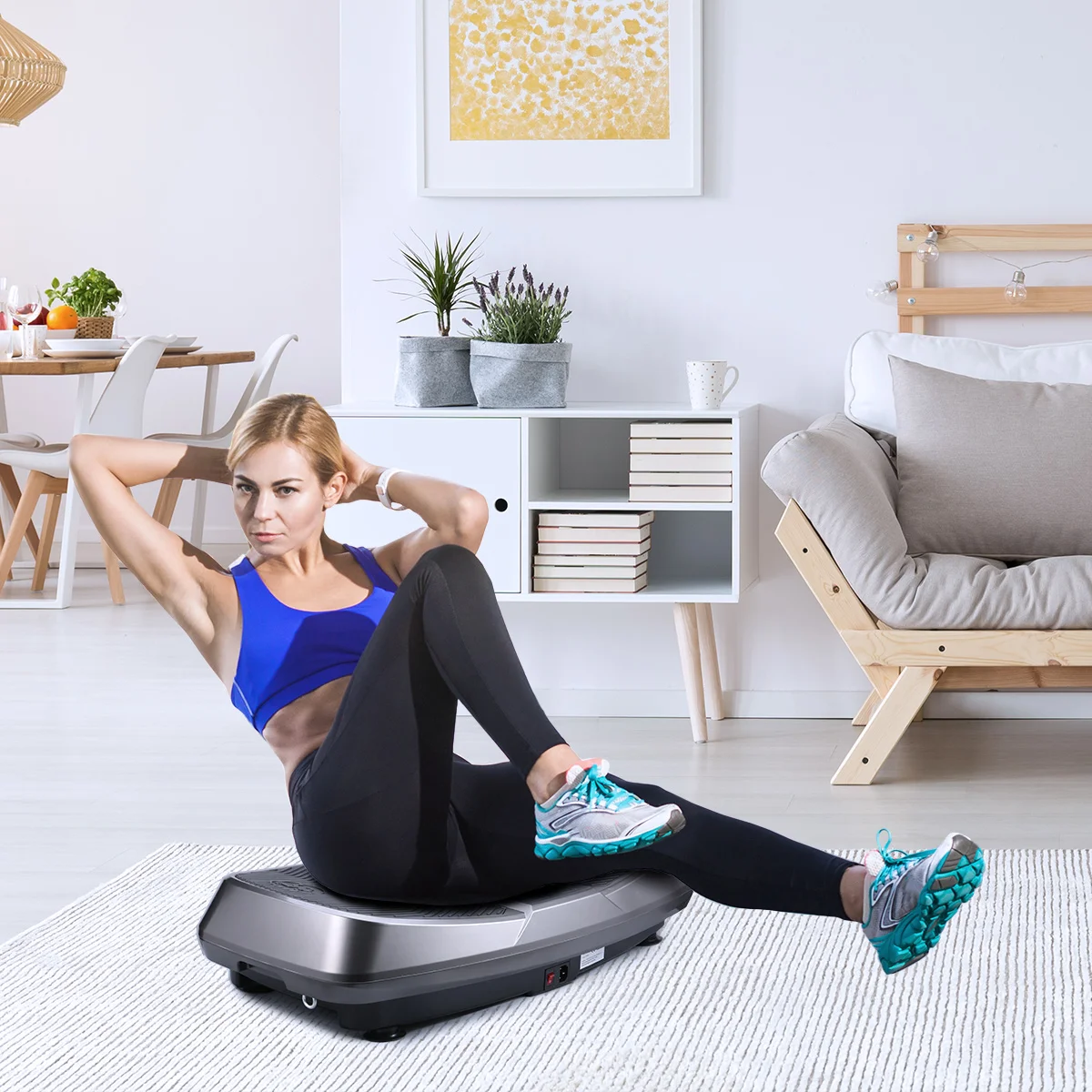 

KUOKEL Vibration Plate Exercise Machine with Dual Motors Remote Control and Resistance Bands Whole Body Workout Fitness Platform