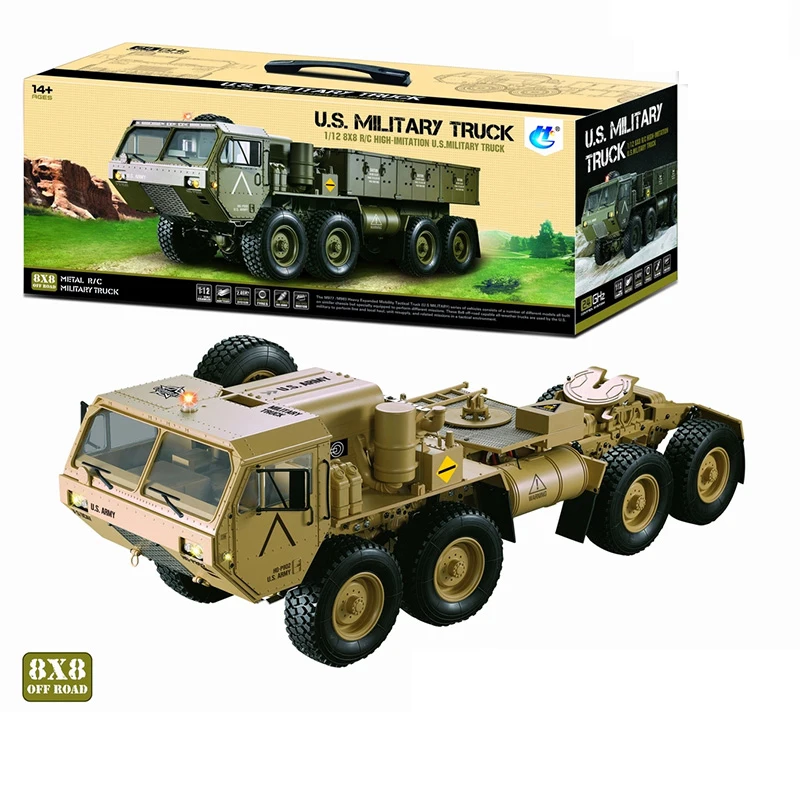 Upgraded version Hots HG P801 P802 1/12 2,4G 8X8 M983 739 мм матовый Радиоуправляемый автомобиль военный грузовик США без зарядного устройства гоночный автомобиль для детей подарок - Цвет: Upgraded version